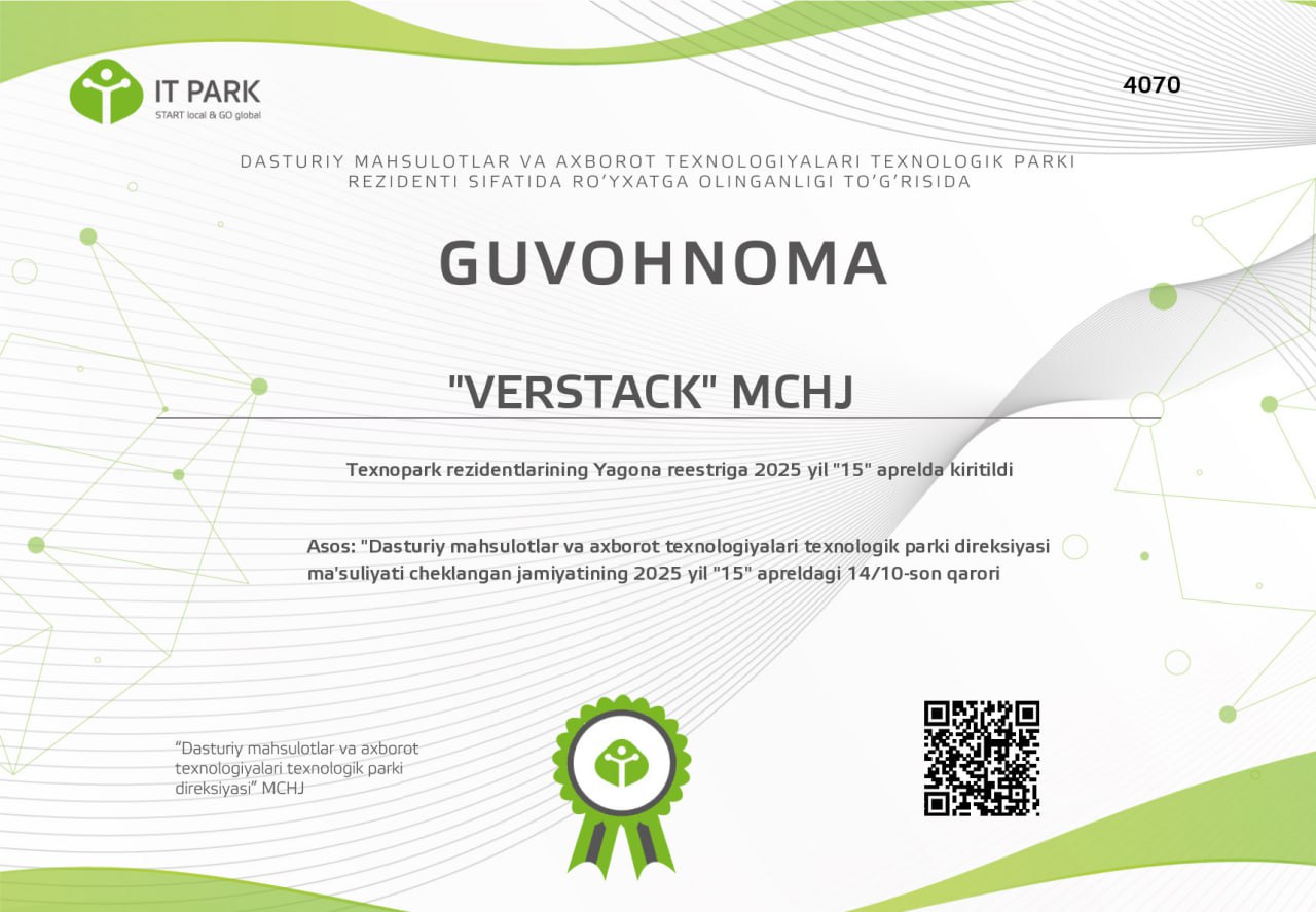IT Park Resident Certificate